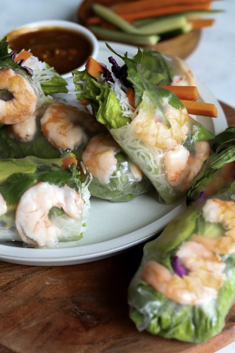 Shrimp Spring Rolls - Seasoned to Taste Vietnamese Fresh Spring Rolls, Vietnamese Rice Paper Rolls, Vietnamese Rice Paper, Pork And Shrimp, Vietnamese Rice, Shrimp Spring Rolls, Vietnamese Spring Rolls, Fresh Spring Rolls, Rice Paper Rolls