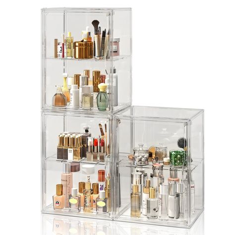 PRICES MAY VARY. TRANSPARENT AND VISIBLE-MSHOMELY clear makeup organizer for vanity made of ultra-transparent PET material, make it easy to find your favorite cosmetics quickly and easily, so you can save time getting ready in the morning, keeps all your cosmetics, skincare, and perfumes organized in one sleek and stylish place. DUSTPROOF & WATERPROOF-This make up organizers and storage designed with magnetic door, easy to open and close, keep your cosmetics & perfume from dust and water whether Makeup Storage Organizer, Bathroom Countertop Organizer, Perfume Organizer, Clear Makeup Organizer, Perfume Display, Purse Storage, Clear Makeup, Makeup Storage Organization, Perfume Organization