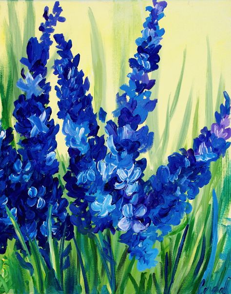 Acrylic Flower Painting, Easy Flower Painting, Seni Cat Air, Spring Painting, Acrylic Artwork, Simple Acrylic Paintings, Night Painting, Beginner Painting, Flower Canvas