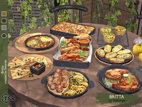 CC Finds - Food Decor CC - The Sims Resource - Blog Sims 4 Restaurant, Los Sims 4 Mods, Sims 4 Kitchen, Play Sims 4, Casas The Sims 4, Sims 4 Toddler, Functional Food, Sims 4 Cc Furniture, Sims 4 Collections