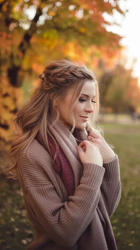 30 Cute Fall Hairstyles for a Charming Look - Most Adorable Ideas Fall Hairstyles For Long Hair 2024, Fall Hair Styles, Cute Fall Hairstyles, Hairstyle For School, Fall Hairstyles, Tousled Bob, Perfect Hairstyle, Sleek Bob, Half Updo