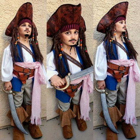 Kids Jack Sparrow homemade costume. Diy Jack Sparrow Costume For Kids, Homemade Pirate Costume For Kids, Jack Sparrow Kids Costume, Kids Pirate Costume Diy, Family Pirate Costumes Ideas, Jack Sparrow Costume Kids, Pirates Costume, Homemade Pirate Costumes, Pirate Halloween Party