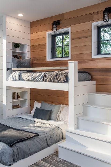 Bunk Bed Rooms, Bunk Beds Built In, Bunk Rooms, Bed Platform, Bunk Bed Designs, Bunk Room, Hus Inspiration, Bunk House, Bunk Bed