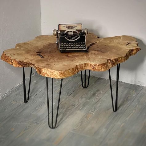 ITEM: Center table Type: Real wood top and iron legs Dimension : 22”x22”x 18” Price: #184,000 (Discounted) Log Slice Table, Log Slices, Live Edge Furniture, Decor Home Living Room, Center Table, Real Wood, Home Living Room, Woodworking, Home And Living