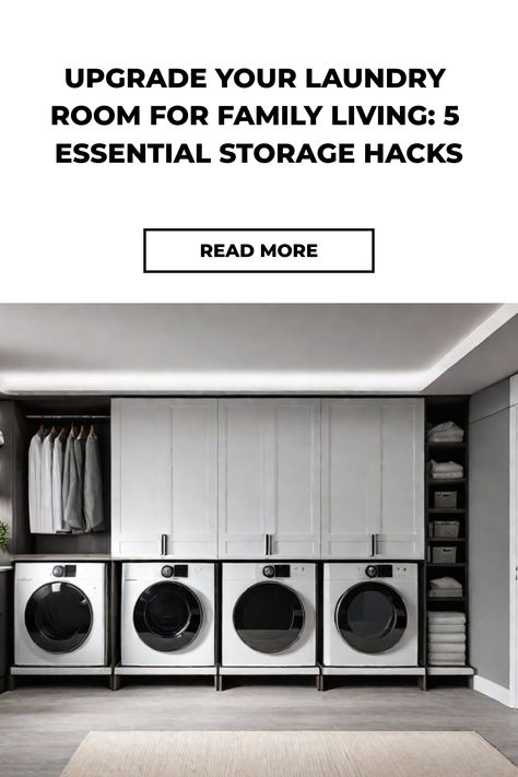 Unlock the potential of your laundry room with these 5 essential storage hacks! From clever shelving ideas to space-saving appliances, this guide will help you maximize every inch of your space. And if you're looking for even more inspiration, check out our list of 10 Space-Saving Laundry Room Storage Hacks You NEED to Try! Stylish Laundry Room, Clear Container, Small Laundry, Small Laundry Rooms, Laundry Storage, Scandinavian Kitchen, Laundry Room Storage, Smart Storage, Busy Family