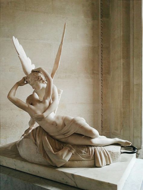 Psyche Revived By Cupid's Kiss, Cupid's Kiss, Eros And Psyche, Ancient Greek Sculpture, Greek Mythology Tattoos, Cupid And Psyche, Greek Mythology Art, Greek Sculpture, Louvre Paris