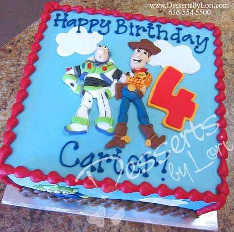 Toy Story Sheet Cake, Buzz Party, Story Sheet, Sheet Cake Ideas, Birthday Sheet Cake, Buzz And Woody, Birthday Sheet Cakes, Toy Story Theme, 4 Birthday