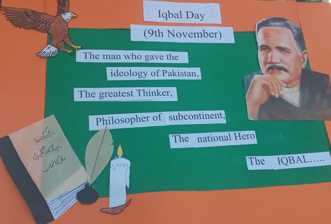 9 November Iqbal Day Decoration, Iqbal Day Activities For Kids, Iqbal Day Celebration In School, Iqbal Day Board Decoration In School, Iqbal Day Celebration Ideas, Iqbal Day Celebration, Iqbal Day Decoration In School, Iqbal Day Quotes, Iqbal Day