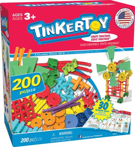 Amazon.com: TINKERTOY 30 Model Super Building Set – 200 Pieces – For Ages 3+ Preschool Educational Toy: Toys & Games Tinker Toys, Building Toys For Kids, Preschool Education, Kids Learning Activities, Stem Toys, Preschool Toys, Preschool Learning, Classic Toys, New Classic