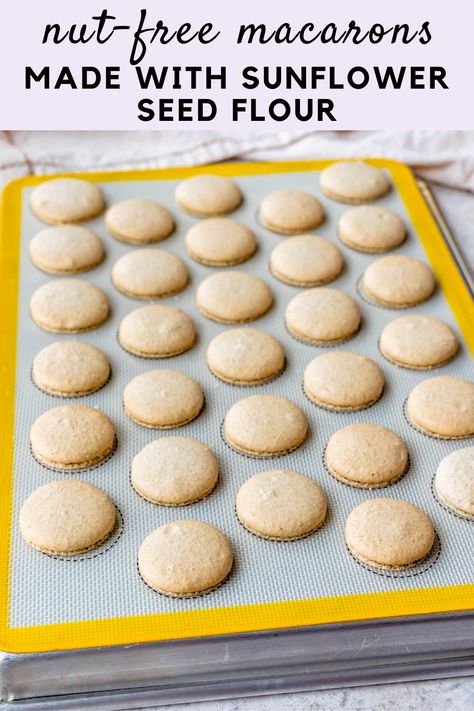 Sunflower Macarons, Macaron Recipe Without Almond Flour, Best Macaron Recipe, Baking Storage, Powdered Food Coloring, Birthday Baking, Taco Bake, Cookies Theme, Macaron Recipe