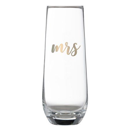 Lillian Rose Mrs. Stemless Champagne Glass, Yellow Lillian Rose, Highball Glass, Old Fashioned Glass, Wine Glass Set, Gold Lettering, Wine Enthusiast, Glassware Set, Champagne Glasses, Drinking Glass