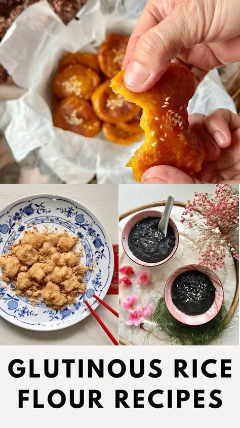 Recipe With Glutinous Rice Flour, Glutinous Rice Flour Recipes, Mochi Muffin Recipe, Mochiko Flour, Rice Flour Recipes, Nian Gao, Tang Yuan, Filipino Food Dessert, Korean Kimchi