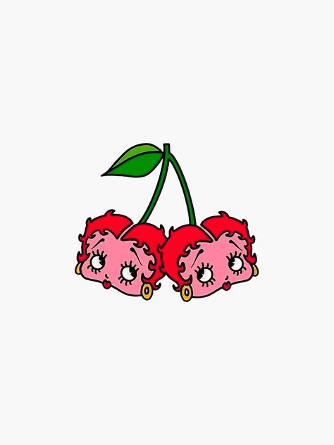 "betty boop cherries" Sticker for Sale by illustrationbub Red Betty Boop, Cherry Tattoos, Hydroflask Stickers, Pink And Red, Betty Boop, Spice Things Up, Sticker Design, Sell Your Art, Love This