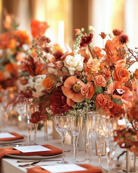 autumn 🤝 blooms we cannot get ENOUGH of this colour palette for the autumnal season - the orange isn’t garish and it’s still too early for pumpkins ✨ #wedding #brideinspiration #2025bride #bridetobe #inspo #centrepieces #weddingday #weddingdress #weddinginspiration #weddinginspo #weddingvenue #weddingflowers #flowers #bridalbouquet #bride #florist #weddingday #weddingdress #flowerbouquet #luxurywedding #weddingdecor #love #flowers #luxuryweddingdecor #destinationwedding #flowerarrangement ... Plum Orange Wedding, Orange Red Wedding Theme, Autumn Flowers Wedding, Red Flowers Wedding, Pumpkins Wedding, Orange Peony, Red Wedding Theme, Red Wedding Flowers, Luxury Wedding Decor