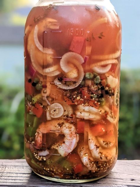 Blackening-Seasoning Pickled Shrimp - Insane in the Brine Pickled Shrimp Recipe, Blackening Seasoning, Pickled Shrimp, Blackening Spice, Pickled Eggs Recipe, Crawfish Recipes, Mixed Pickle, Blackened Shrimp, Steamed Shrimp