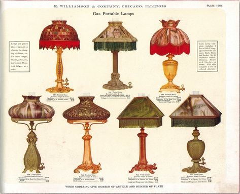 Plate 1564, Williamson 14 1920s Lamp, Victorian Room, Vintage Lampshades, Victorian Lighting, Lamps Design, Victorian Lamps, Victorian Lampshades, Antique Lamp, Portable Lamps