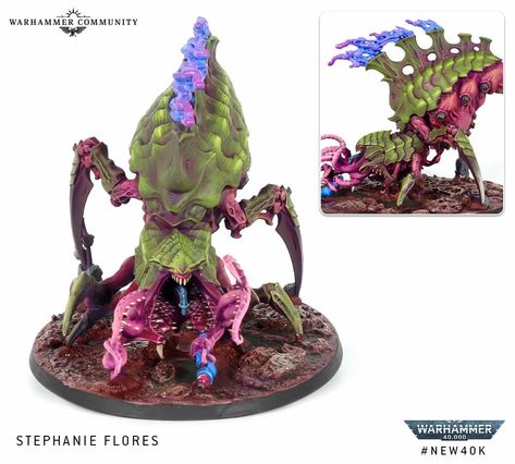 Hive Fleet Kraken, Hive Fleet Behemoth, Green Effect, 40k Tyranids, Warhammer 40k Tyranids, D&d Miniatures, Warhammer Models, Red Accents, Colour Schemes