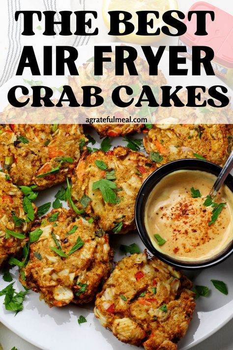 Crab Cakes Air Fryer, Broiler Recipes, Air Fryer Crab Cakes, Gluten Free Crab Cakes, Air Fryer Crab, Crab Cake Recipes, Maryland Crab Cakes, Crab Cake Recipe, Air Fried Food