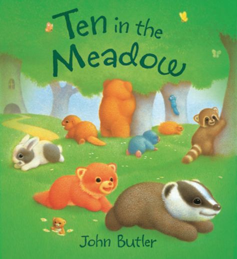 Ten in the Meadow | By John Butler | A charming story featuring a playful, rhyming text and pastel-colored illustrations of adorable baby animals. Readers will be delighted each time an animal friend is found in this irresistible read-aloud story perfect for sharing at bedtime or anytime. John Butler, Time For Bed, Kids Library, Play A Game, Preschool Curriculum, Toddler Books, Publishing Company, The Meadows, Bedtime Stories