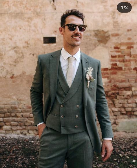 Beige Suits Wedding, Summer Wedding Suits, Beige Suits, Wedding Suits Groom, Ireland Wedding, Green Suit, Guest Attire, Wedding Attire Guest, Wedding Suits Men