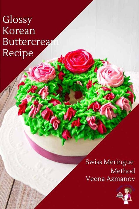 Learn to make glossy buttercream flowers with this Swiss Meringue Based Buttercream adapted and inspired by the Korean ladies. Korean Buttercream Recipe, Glossy Buttercream, Flowers Korean, Sweety Pie, Korean Buttercream, Buttercream Frosting Cake, Swiss Buttercream, Cake Frosting Recipe, Icing Flowers