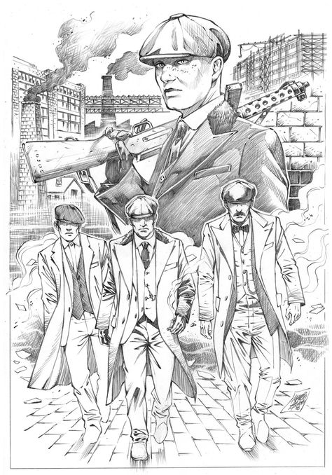 Peaky Blinders Art Drawing, Peaky Blinders Drawing Pencil, Peaky Blinders Sketch Drawing, Tommy Shelby Sketch, Peaky Blinders Sketch, Peaky Blinders Tattoo Design, Peaky Blinders Painting, Peaky Blinders Drawing, Peaky Blinders Fan Art