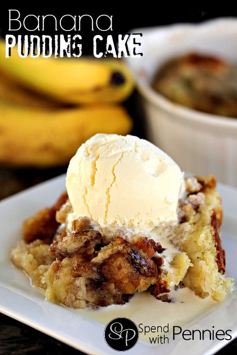 Banana Pudding Cake!  Great way to use up those ripe bananas! Ripe Banana Recipe, Banana Pudding Cake, Spend With Pennies, Banana Dessert, Ripe Bananas, Pudding Cake, Banana Recipes, Yummy Sweets, Milkshakes