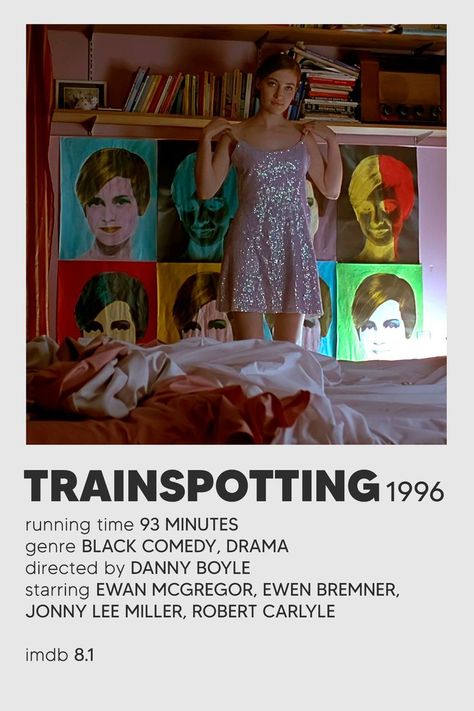 Polaroid Movie Poster, Irvine Welsh, Jonny Lee Miller, Film Posters Minimalist, Lee Miller, Black Comedy, Robert Carlyle, Trainspotting, Ewan Mcgregor