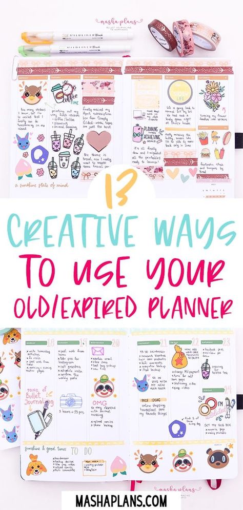 What to do with your old planers? I'll show you how to reuse and repurpose your old and unused dated planners. Put those beautiful planners to good use with these 13 fun ideas. Go Girl Planner, Decorating Planner Ideas, How To Use Stickers In Your Planner, What To Do With Old Planners, Happy Planner Journaling Ideas, Happy Planner Page Ideas, Happy Planner Decorating Ideas, Planner Decorating Inspiration, 2024 Planner Ideas