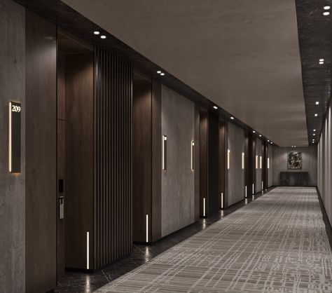 created together @estampstudio Hotel Hallway Design, Wallpaper Corridor, Hotel Corridor Design, Carlisle United, Hotel Corridor, Hotel Lobby Design, Hotel Hallway, Corridor Design, Wellness Hotel