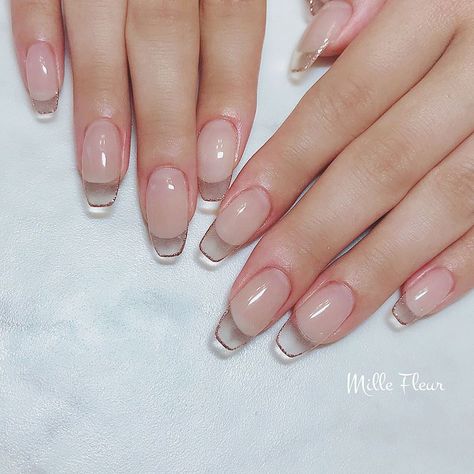 Nail Design Glitter, Cute Simple Nails, Easy Nails, Transparent Nails, Christmas Nails Acrylic, Nail Art Wedding, Glass Nails, Jelly Nails, Clear Nails