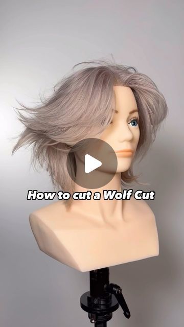 Gilad | Hair Video Education on Instagram: "How to cut a wolf cut. Follow along for a step-by-step on how to cut short wolfcut hair.🐺   Products @kenraprofessional Nitro Memory Cream   #haircut #wolfcut #haircuttutorial #haircutting #hairtutorial #hairvideos #mullet #shorthaircuts #nychairstylist" Short Hair Cuts Wolf Cut, Wolfcut Bob Haircut, How To Fix A Mullet Haircut, Mullet Wolfcut Short Hair, How To Trim Short Hair At Home, Diy Short Wolfcut, How To Trim Your Own Hair Short, Wolf Cut In Short Hair, Wolf Cut Step By Step