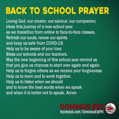 Back To School Prayer, School Prayer, Starting Over Again, 1st Day Of School, Morning Greetings, The New School, New School Year, Good Morning Greetings, New School