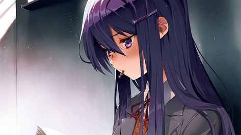 Yuri (Doki Doki Literature Club!) Image #2194835 - Zerochan Anime Image Board Oki Doki, Doki Doki Literature Club, Psychological Horror, Doki Doki, Cute Games, Literature Club, World Of Books, Visual Novel, Horror Game