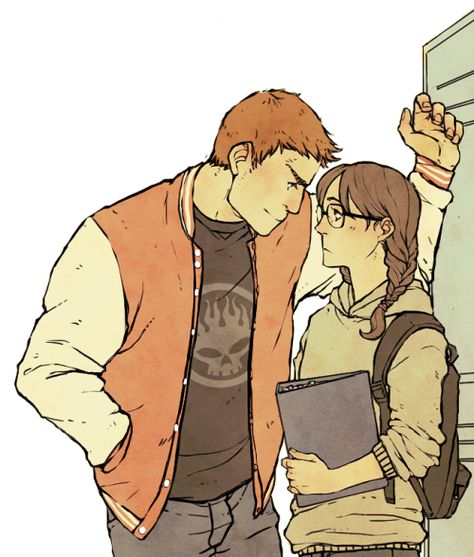 . Jock Character, Interaction Poses, Jock Aesthetic, Nerd And Jock, Boyfriend Jokes, Relationship Humor, Nerd Aesthetic, Couples Art, Dream Relationship