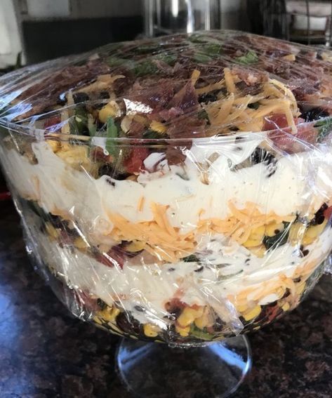 Cowboy Cornbread Trifle Box Cornbread, Cowboy Salad, Cowboy Cornbread, Ribeye Steak Recipes, Can Diced Tomatoes, Canning Sweet Corn, Bread Sauce, Greek Salad Recipes, Cornbread Mix