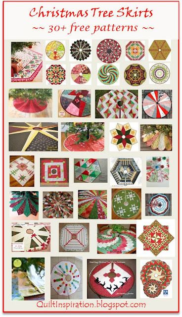 Quilt Inspiration: Free pattern day! Christmas Tree skirts Fashion Christmas Tree, Christmas Tree Skirts Patterns, Tree Skirt Pattern, Xmas Tree Skirts, Christmas Tree Quilt, Christmas Tree Skirts, Christmas Quilt Patterns, Holiday Sewing, Holiday Quilts