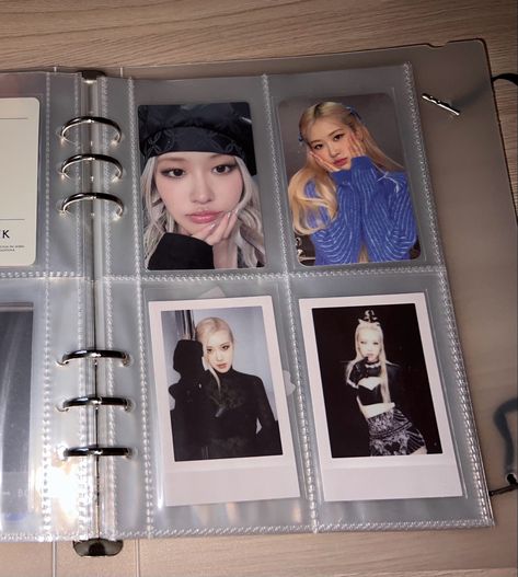 Blackpink Photocards Aesthetic, Photocard Organization, Rose Pc, Kpop Albums Shelf, Blackpink Collection, Album Blackpink, Kpop Albums, Blink Book, Cute Journals