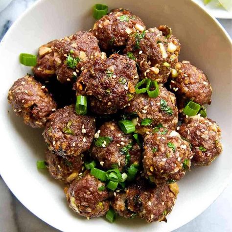 Firecracker Meatballs (easy weeknight recipe) | Front Range Fed Firecracker Meatballs, Beef Spices, Easy Asian Noodles, Garlic Green Bean Recipes, Spicy Dipping Sauce, Spicy Meatballs, Hello Fresh Recipes, Asian Inspired Dishes, Meatballs Easy