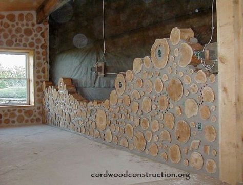 Cordwood Homes, Cord Wood, Thermal Mass, Fiberglass Insulation, Wood Building, Arched Doors, Cob House, Natural Building, Energy Efficient Homes