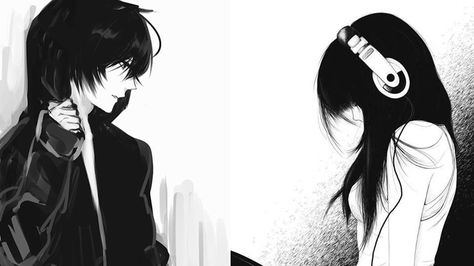 Animes Emo, Y2k Profile Picture, Black Banner, Emo Art, Manga Couple, Couples Vibe, Manga Couples, Poses Reference, Old Anime