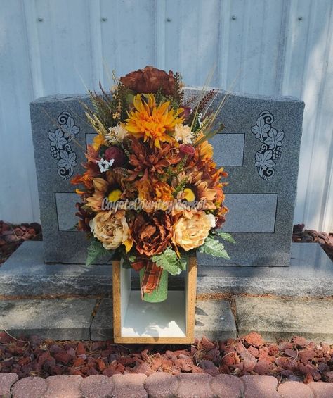 Filler Greenery, Memorial Vase, Cemetery Vases, Filler Flowers, Flowers Ribbon, Grave Flowers, Cemetery Headstones, Vase Flowers, Memorial Flowers