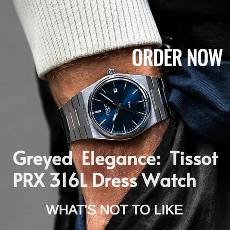 Elevate Your Look with Tissot Men's PRX Grey Dress Watch - 316L Stainless Steel Case, T1374101104100 Tissot Prx Mens Watch, Watches For Men Tissot, Stainless Steel Watch Mens, Tissot Watches For Men, Man Watches Style, Men Watches Style Fashion, Tissot Prx Quartz, Casual Watches For Men, Tissot Mens Watch