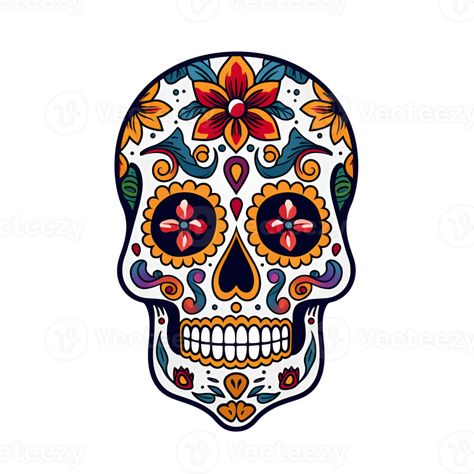 Cartoon Style Candy Skull Day of the Dead Candy Skull Halloween Candy Skull No Background Perfect for Print on demand Merchandise AI Generative Stencil Outline, Candy Skull, Scary Pumpkin Carving, Skull Day Of The Dead, Sugar Skull Design, Candy Skulls, Tattoo Stencil Outline, Scary Pumpkin, Skull Halloween