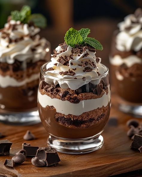 🌟 Baileys Chocolate Mint Pudding Parfaits 🌟 "Indulge in the perfect harmony of chocolate, mint, and Baileys Irish Cream with this rich, layered dessert that’s sure to impress at any celebration!" 🍴 Ingredients 🍴 - 1 small (3.4 oz) box Instant Chocolate Pudding Mix - 1 cup Baileys Irish Cream - 1 cup milk - 3 cups whipped topping - 1/4 cup Creme de Menthe liqueur - 12 Oreos, crushed - 3 tablespoons hot fudge topping 🍽️ Directions 🍽️ 1. Prepare the Pudding: - In a mixing bowl, com... Mint Pudding, Fudge Topping, Easy Protein Meals, Hot Fudge Topping, Pudding Parfait, Layered Dessert, Parfait Desserts, Layered Desserts, Baileys Irish