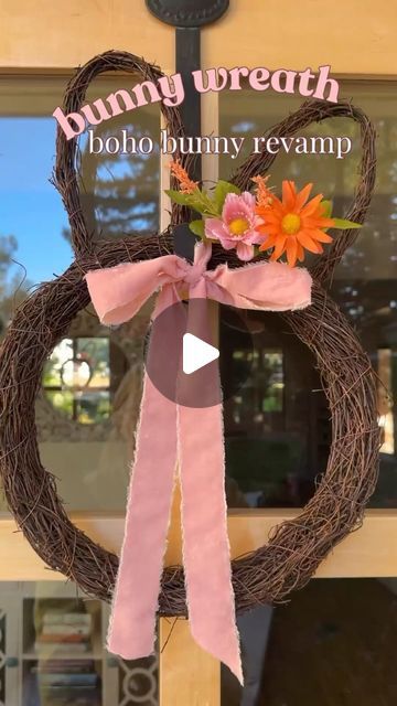 Ashley Robison on Instagram: "The bunny wreath was a little too plain for my liking! An easy revamp made for the perfect boho bunny. The supplies are on massive sale too. If you’d like the link, comment WREATH and I’ll inbox you! HOPPY crafting! 🐰🎀✨" Boho Bunny, Bunny Wreath, The Bunny, Happy Easter, Easter Bunny, Easter Eggs, Wreath, Easter, On Instagram