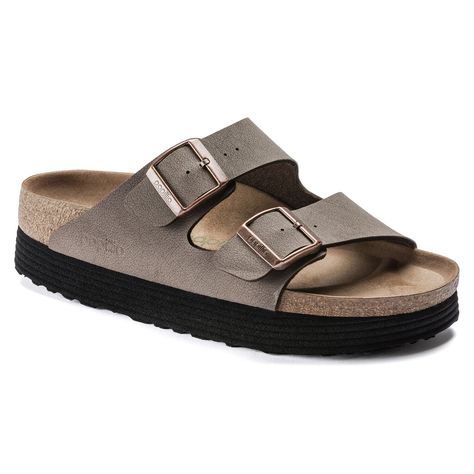 Arizona grooved Birko-Flor Mocha | shop online at BIRKENSTOCK Birkenstock Platform, Platform Birkenstock, Vegan Birkenstock, Birkenstock Vegan, Arizona Platform Birkenstock, Birkenstock Gizeh Platform, Mocha Birkenstock, Arizona Chunky Birkenstock, Birkenstock Arizona Khaki