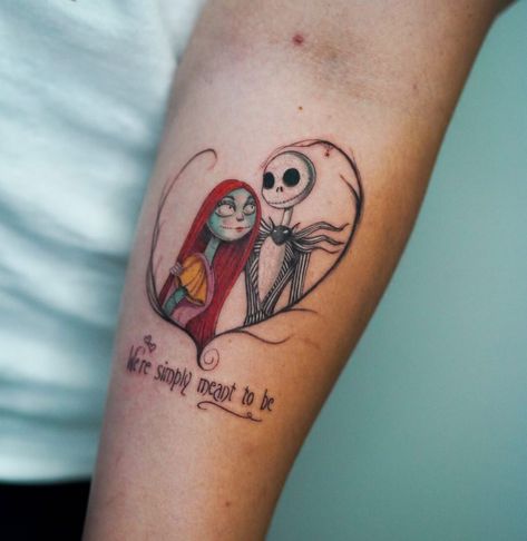 Jack And Sally Tattoo Ideas, Jack And Sally Matching Tattoos, Sally Tattoo Ideas, Jack And Sally Tattoos, Nightmare Before Christmas Tattoos, Jack And Sally Tattoo, Sally Tattoo, Tattoo Nightmares, Christmas Tattoos