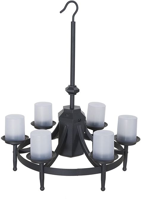 Sunjoy Steel Hanging Launch Chandelier-Battery(not included) Operated - Tools & Home Improvement - Lighting & Ceiling Fans - Ceiling Lights - Chandeliers #lighting #lights Gazebo Chandelier Outdoor, Gazebo Lighting Ideas, Battery Operated Chandelier, Gazebo Chandelier, Chandelier Table, Gazebo Lighting, Chandelier Centerpiece, Hanging Candle Lanterns, Led Curtain Lights