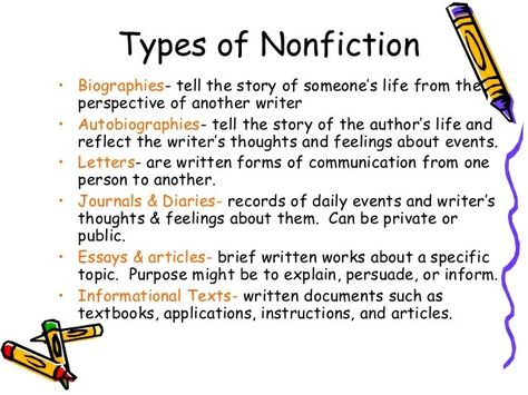 Literary Genres, Freshman English, Creative Nonfiction, Literary Genre, Nonfiction Reading, Text Types, Nonfiction Texts, Forms Of Communication, Journal Diary